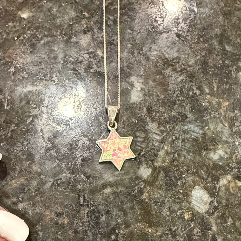 Star of David, Sterling Silver, synthetic opal design